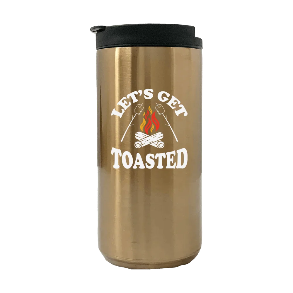 Let's Get Toasted Camping Fireplace 14oz Coffee Tumbler