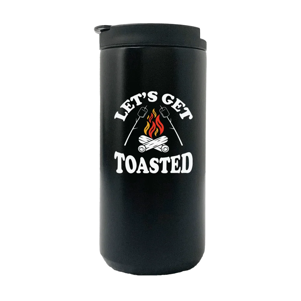 Let's Get Toasted Camping Fireplace 14oz Coffee Tumbler