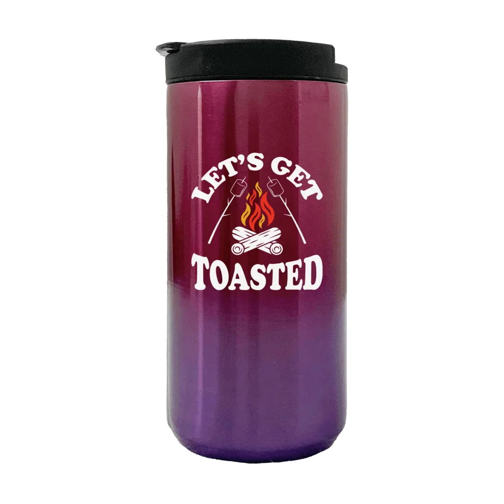 Let's Get Toasted Camping Fireplace 14oz Coffee Tumbler
